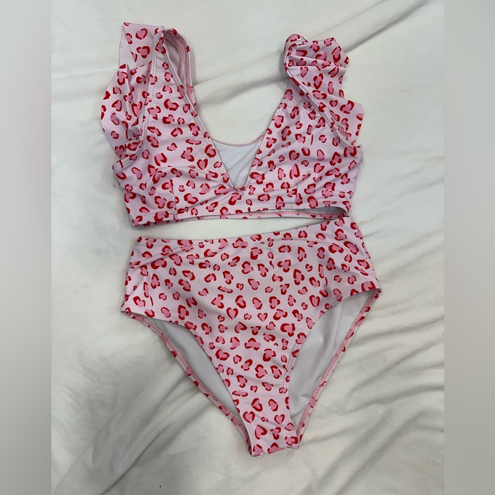 Pink Leopard High Waist Bikini